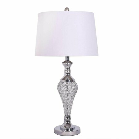 HOMEROOTS 30 x 15 x 13 in. Silver Acrylic Beads Metal Table Lamps 397224
